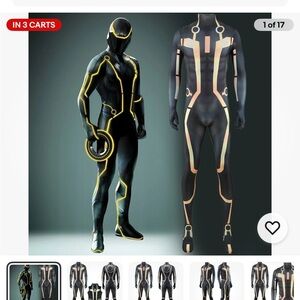 Men’s Tron Sam Flynn Bodysuit Halloween Costume XL NWT